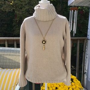 Stephanie Rogers size L women’s beige turtleneck sweater